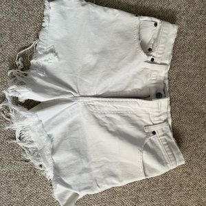 Abercrombie high waisted white 4-inch shorts